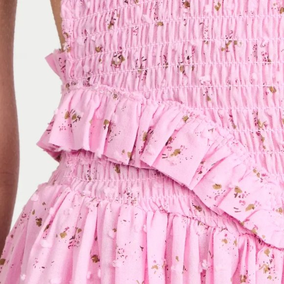 Tach Amelie Midi Cut Out Back Pink Floral Dress - Picture 6 of 13